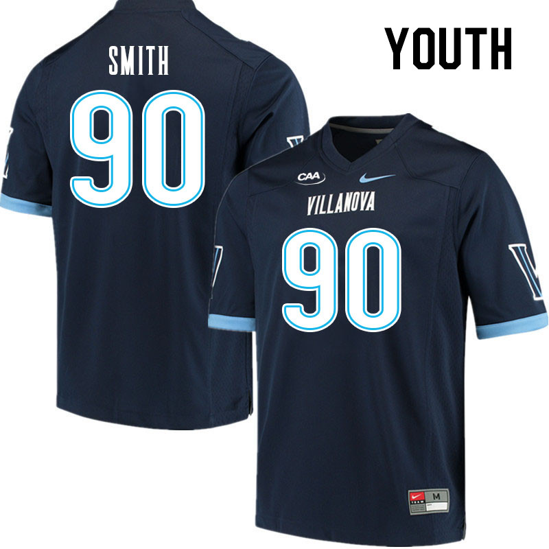 Youth #90 Sebastian Smith Villanova Wildcats College Football Jerseys Stitched Sale-Navy